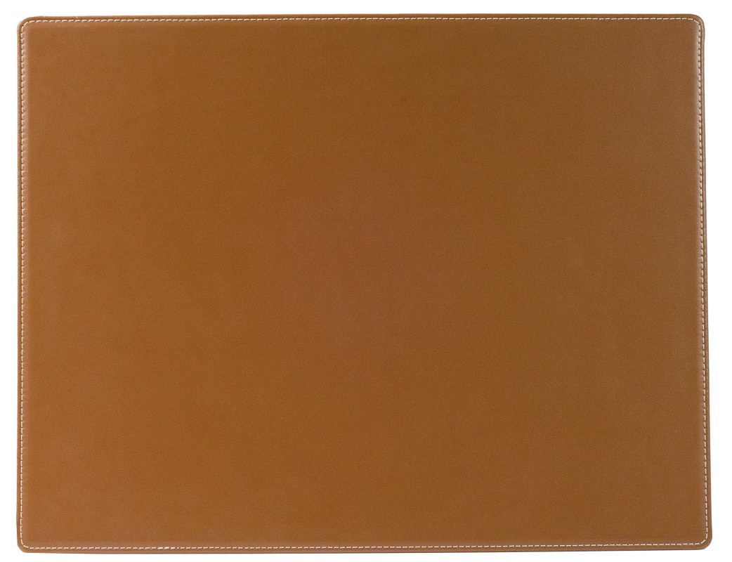 Schreibunterlage Sekretär 35 x 45, CAMBRIDGE Top Grain Rindspaltleder mit heller Kontrastnaht,  hellbraun